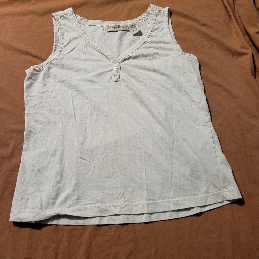 Vintage Angelique 90s Y2K Beige Tank Top Women's M